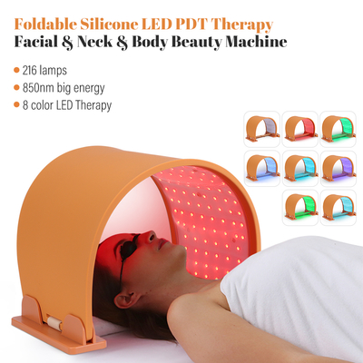 Latest 216 Lamps & 8-Color Silicone LEDs-lights Therapy Facial & Neck & Body Beauty Machine