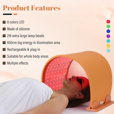 Latest 216 Lamps & 8-Color Silicone LEDs-lights Therapy Facial & Neck & Body Beauty Machine