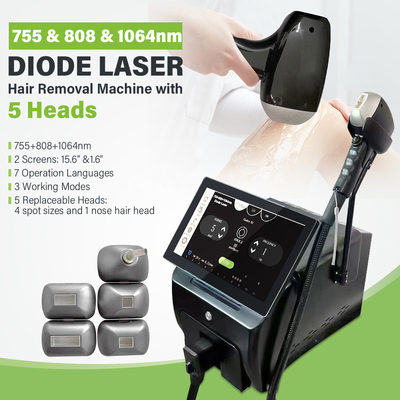 Professional Quick Hair-removing 755&1064&808nm Ice Diode-lasersings Hair Removal Machine