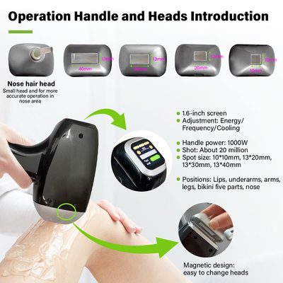 High Quality 7 Languages 5 Heads Diode-Lasersings Hair Removal Machine with Nose Hair Head