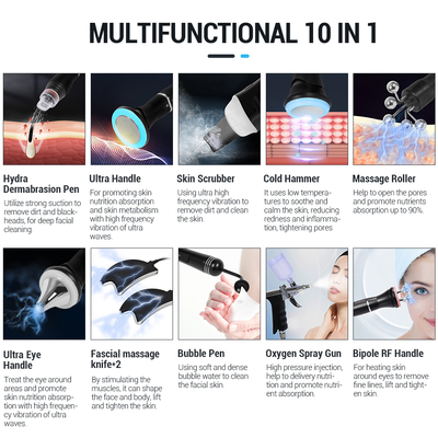 Portable Hyro H2o2 Small Bubble Hydra Aqua Peel Facial Machine 10 in 1